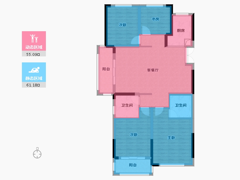 浙江省-杭州市-陈湘华庭-106.80-户型库-动静分区