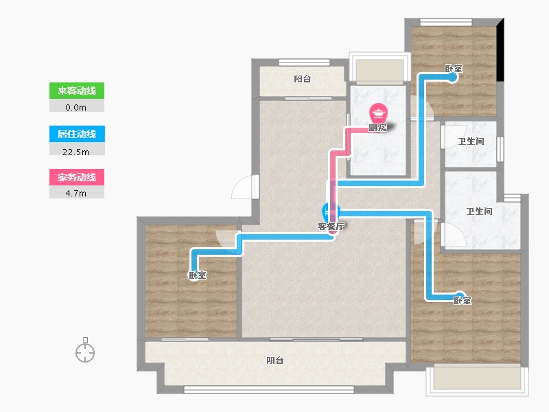 湖北省-宜昌市-宝业沁园-102.67-户型库-动静线