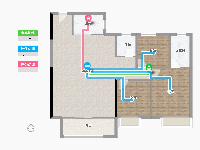 陕西省-西安市-高科·枫林九里│境阅里-104.67-户型库-动静线