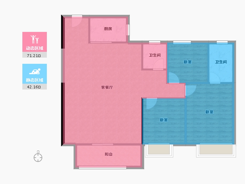 陕西省-西安市-高科·枫林九里│境阅里-104.67-户型库-动静分区