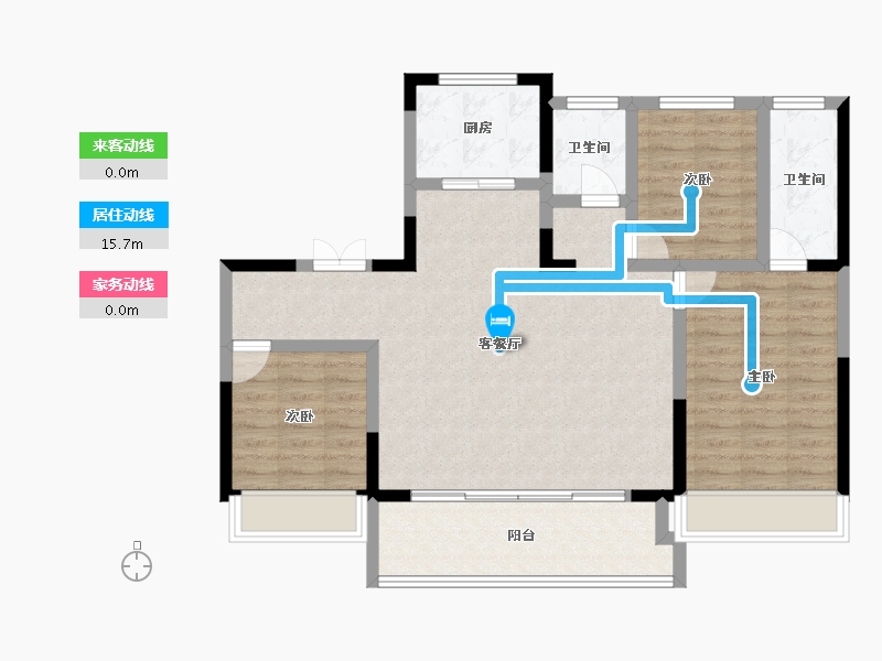 陕西省-榆林市-辉创·铂悦府-92.73-户型库-动静线