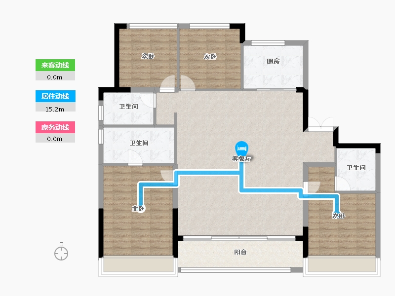 浙江省-金华市-蓝城天玥-134.00-户型库-动静线