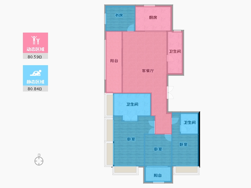 江苏省-苏州市-万科璞拾胥江-149.20-户型库-动静分区