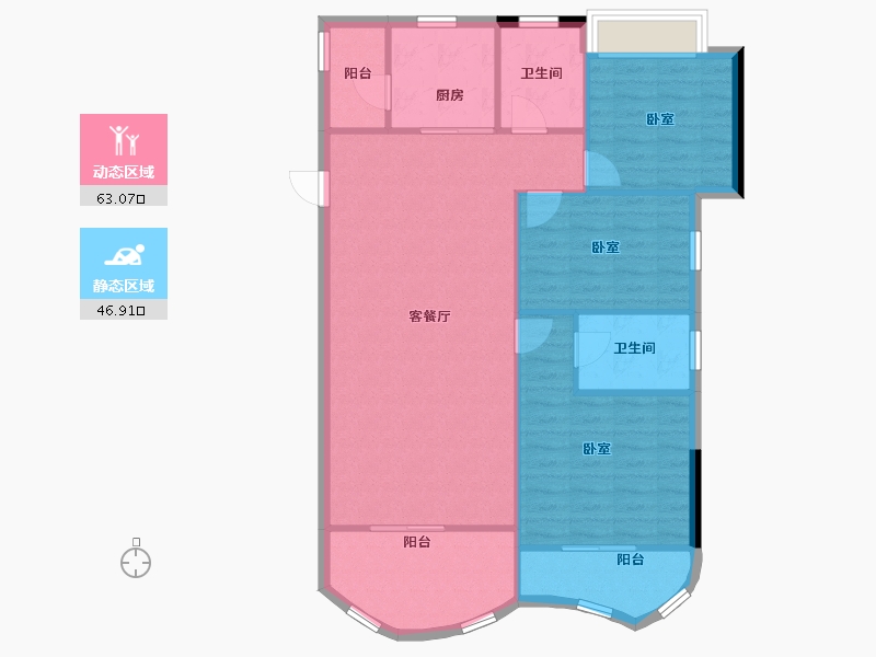 海南省-三亚市-新华联香水湾-101.32-户型库-动静分区