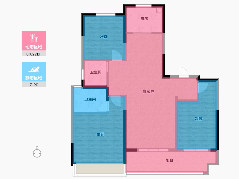 河南省-洛阳市-美的浩德云熙府-97.80-户型库-动静分区