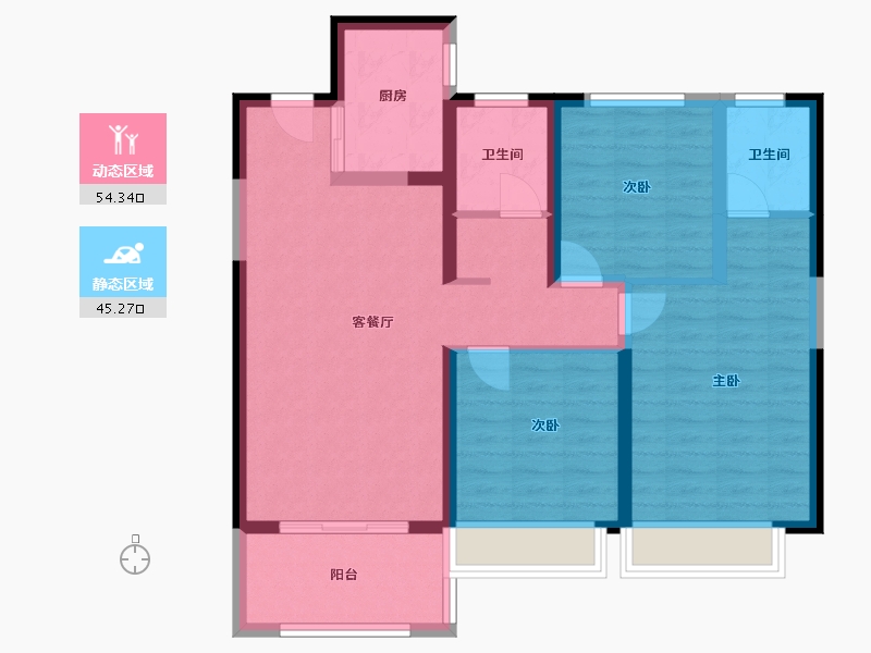 河南省-新乡市-高晟福润城C区-90.00-户型库-动静分区