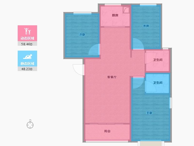 山西省-运城市-都市花园春天里-96.01-户型库-动静分区