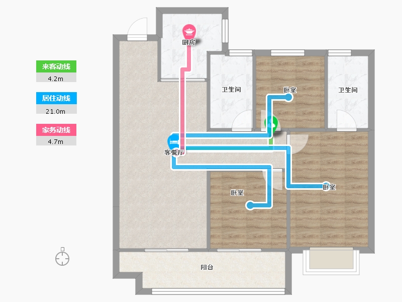 陕西省-榆林市-柏贤府-85.68-户型库-动静线