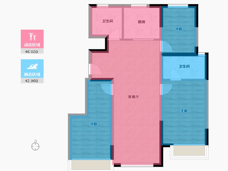 宁夏回族自治区-银川市-万科新都会-79.32-户型库-动静分区