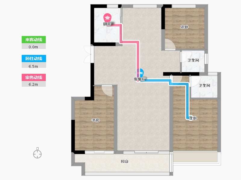 甘肃省-平凉市-静宁令牌·天悦-101.26-户型库-动静线