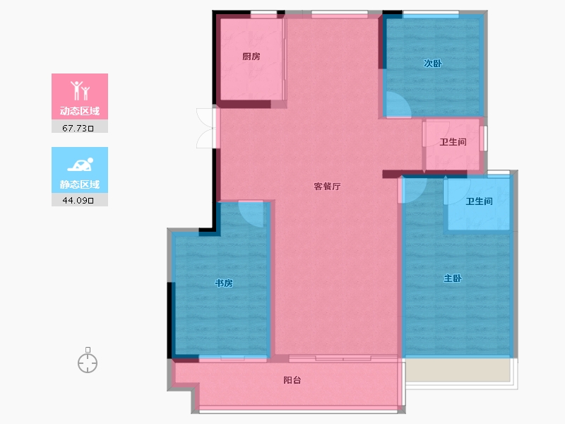 甘肃省-平凉市-静宁令牌·天悦-101.26-户型库-动静分区