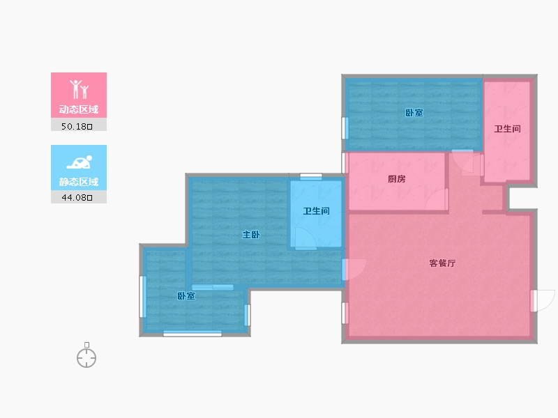 北京-北京市-方南家园-二期-82.60-户型库-动静分区