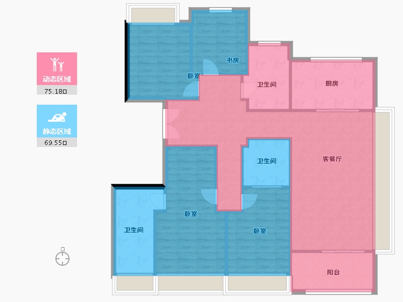 上海-上海市-盛青云锦-133.12-户型库-动静分区