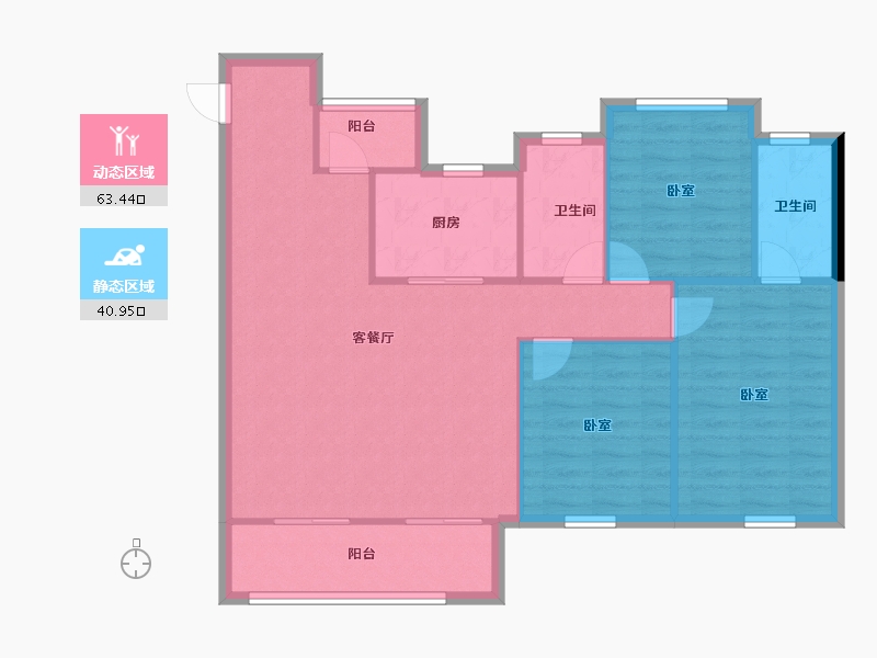 湖北省-武汉市-天创长江云栖风华-95.52-户型库-动静分区