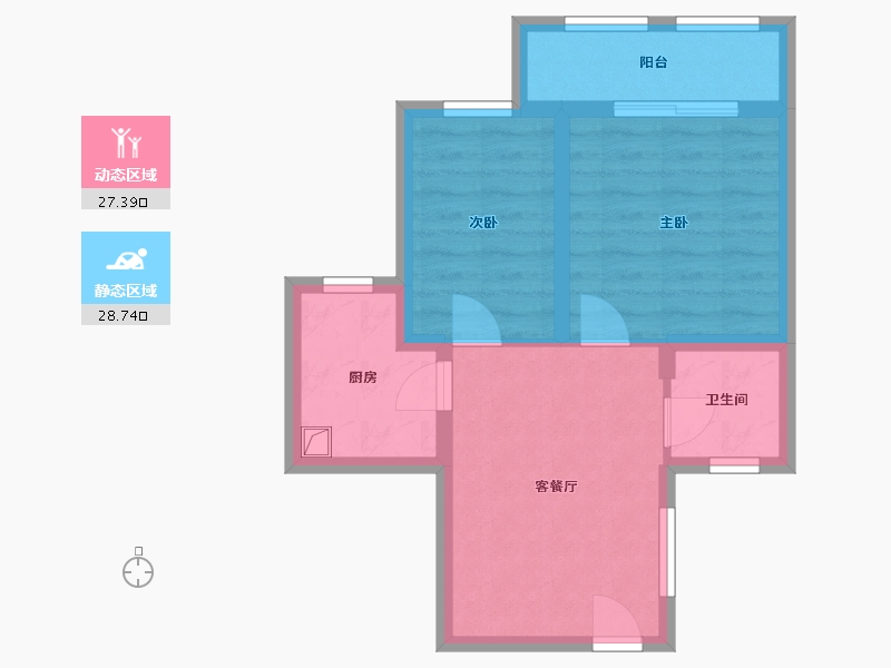 江苏省-南京市-清荷园小区-52.00-户型库-动静分区