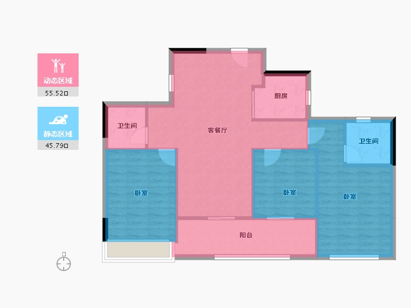 浙江省-嘉兴市-城投鸿翔天樾府-92.67-户型库-动静分区