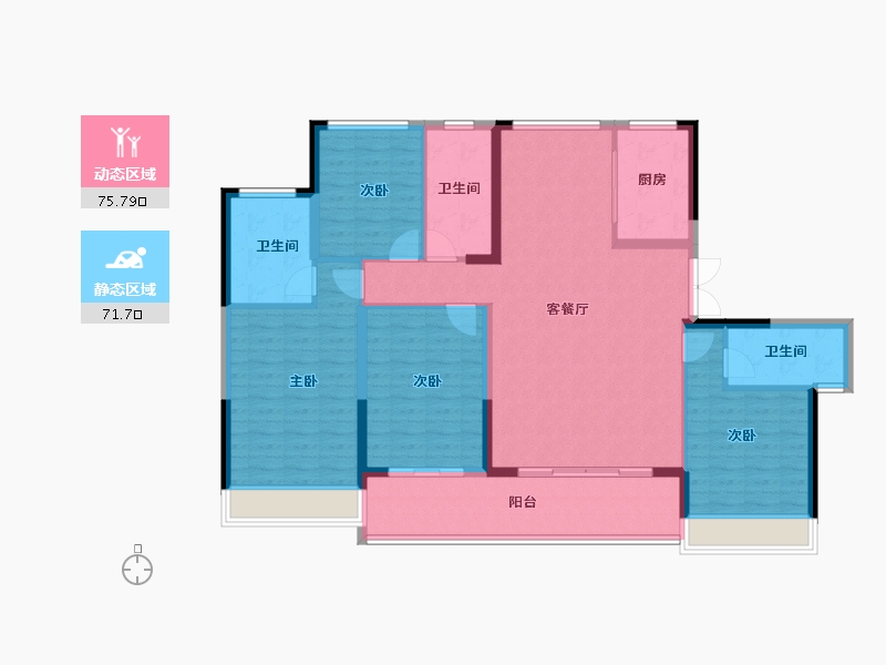 浙江省-嘉兴市-远辰名辰学府-134.00-户型库-动静分区