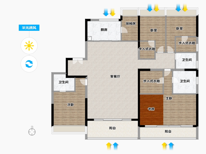 河南省-南阳市-永威广宇·同乐新城-220.98-户型库-采光通风