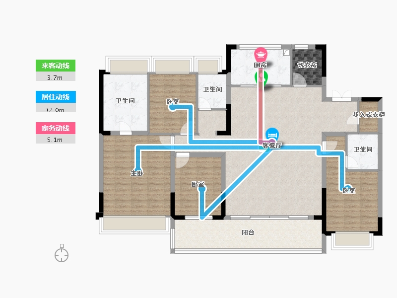 江苏省-苏州市-仁恒溪棠-150.38-户型库-动静线