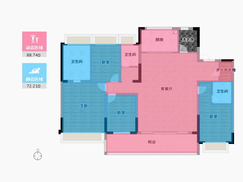 江苏省-苏州市-仁恒溪棠-150.38-户型库-动静分区