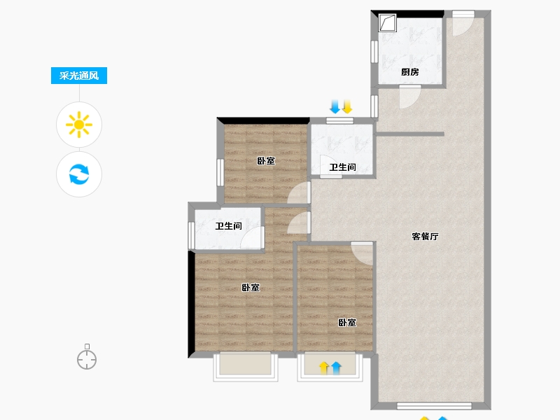 甘肃省-兰州市-瑞德名城-98.12-户型库-采光通风