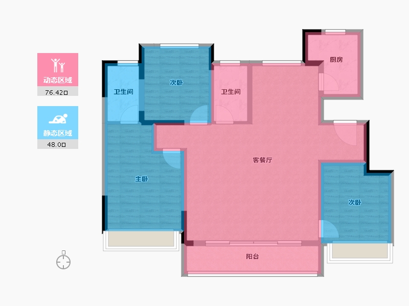 江苏省-苏州市-紫锦墅院-112.00-户型库-动静分区