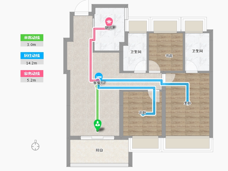 上海-上海市-华润置地观宸润府-74.02-户型库-动静线