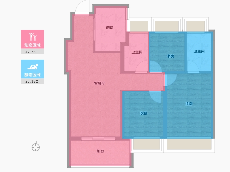 上海-上海市-华润置地观宸润府-74.02-户型库-动静分区