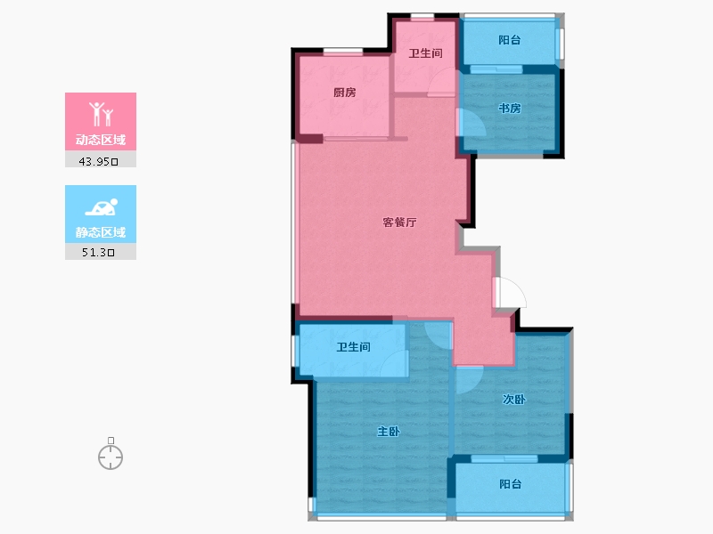 上海-上海市-华发·静安华府-85.21-户型库-动静分区