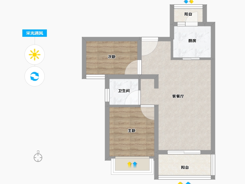 云南省-昆明市-佳兆业城市广场-49.35-户型库-采光通风