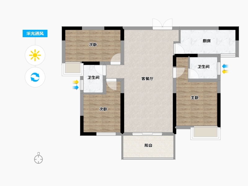 湖南省-永州市-壹品江山-87.12-户型库-采光通风