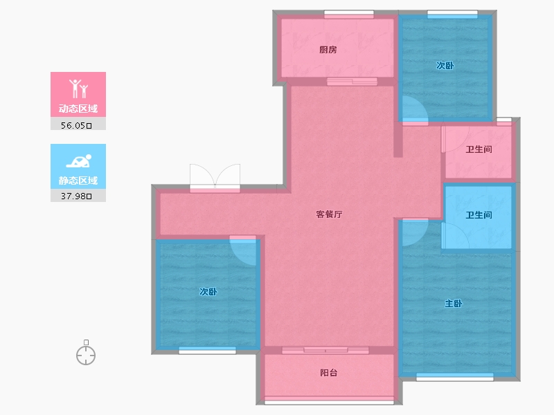 陕西省-西安市-城市风景-83.55-户型库-动静分区