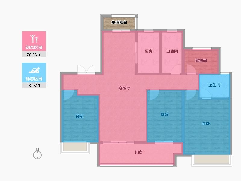 河南省-安阳市-安阳建业光明府-116.71-户型库-动静分区