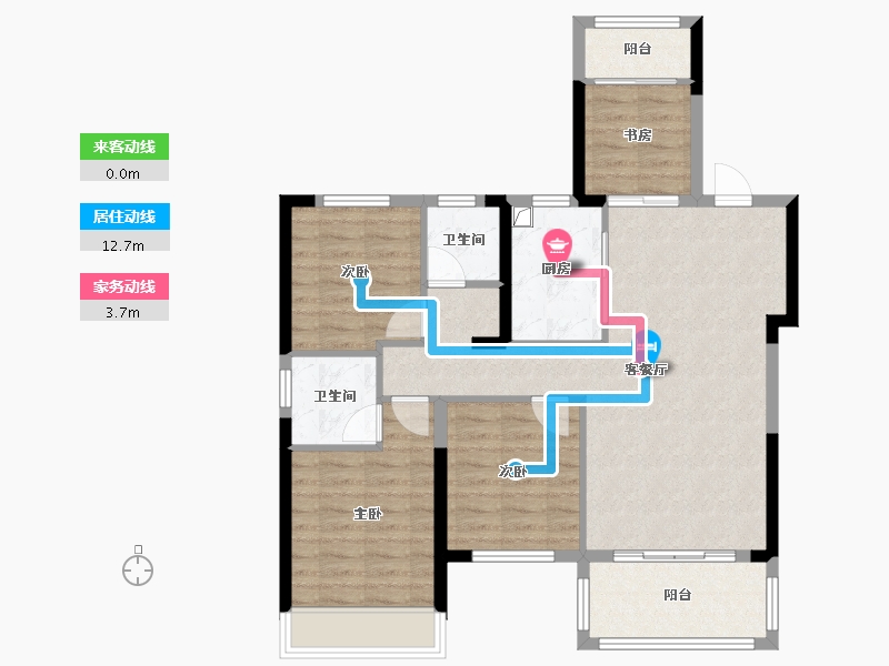 浙江省-台州市-方远建发·缦云-89.07-户型库-动静线