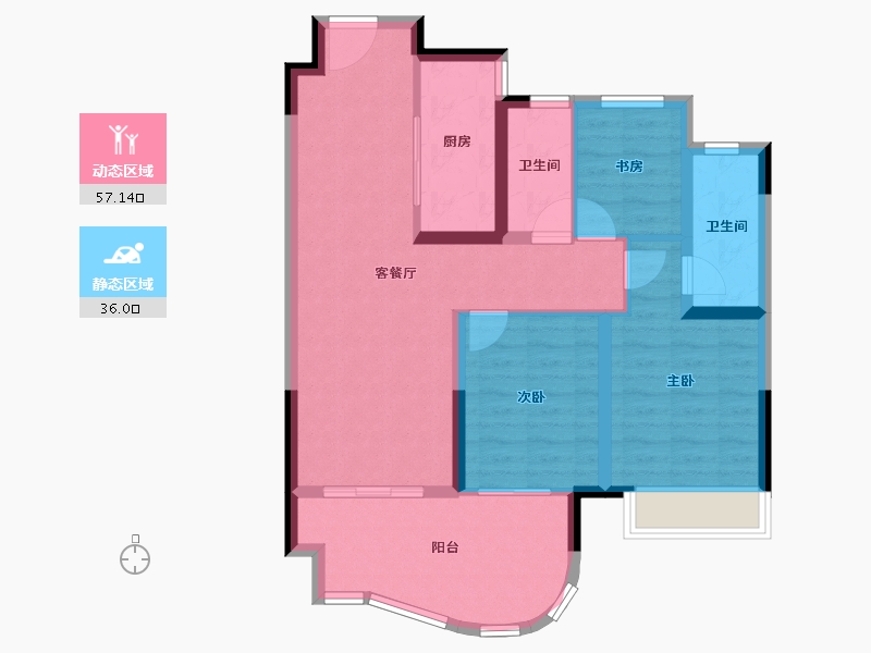 海南省-三亚市-新华联香水湾-83.20-户型库-动静分区