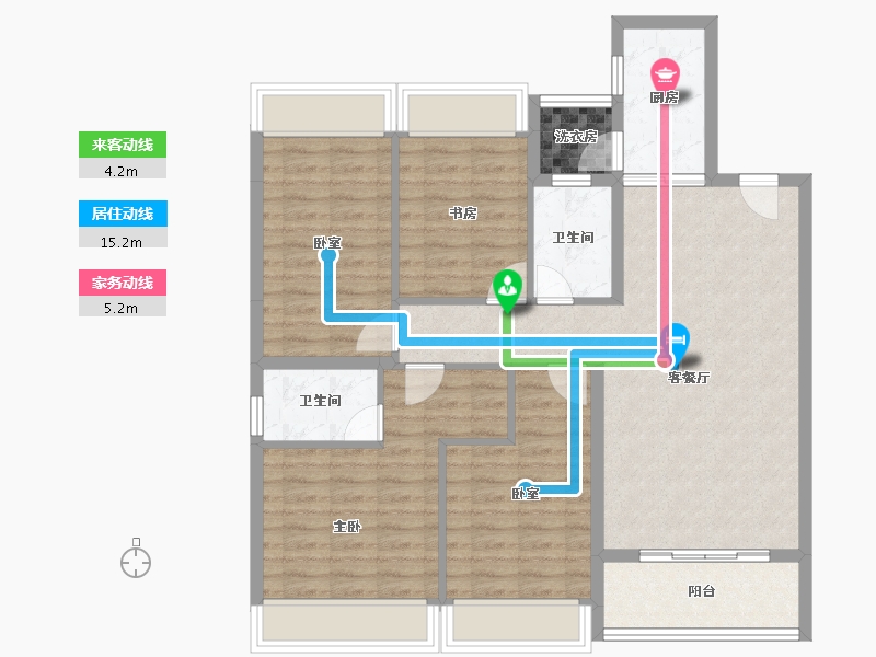 广东省-佛山市-广佛新世界花园洋房-101.08-户型库-动静线