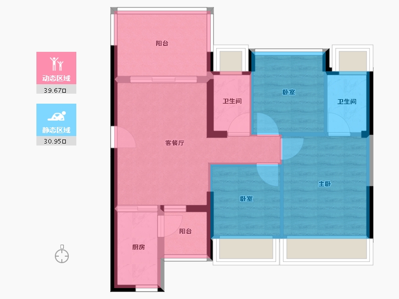 广东省-深圳市-众福红山印-62.70-户型库-动静分区