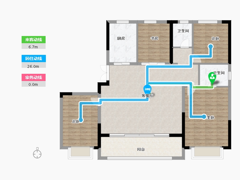 浙江省-宁波市-璟辰府-124.00-户型库-动静线