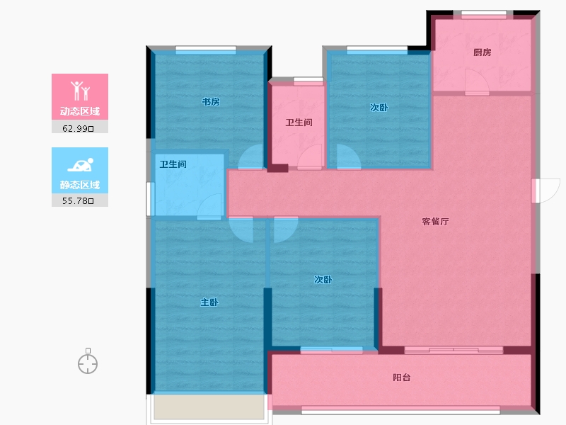 甘肃省-庆阳市-阳周一品-108.00-户型库-动静分区