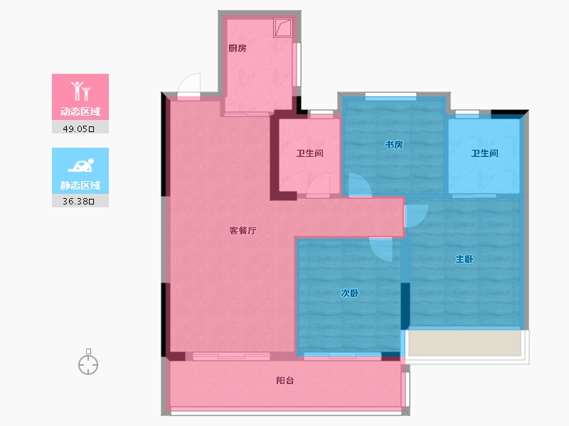 浙江省-嘉兴市-远辰名辰学府-76.51-户型库-动静分区