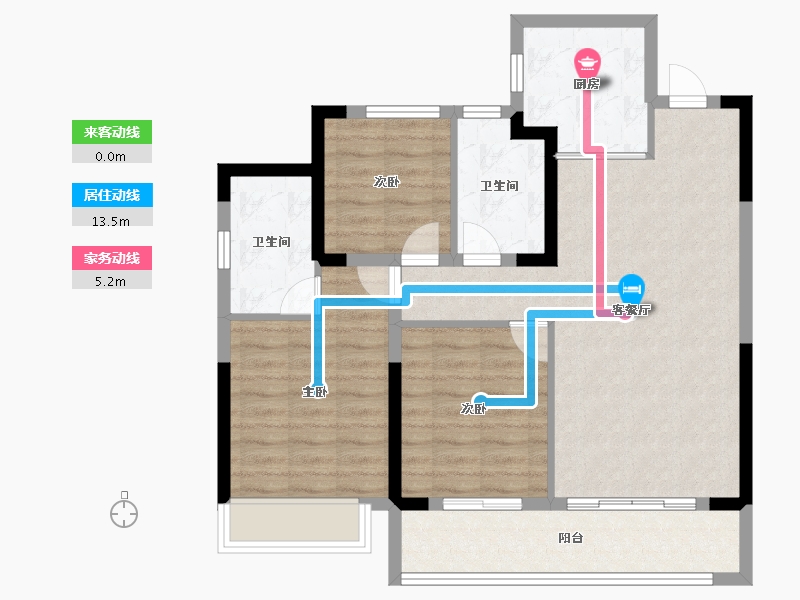 浙江省-宁波市-城投绿城·N30°梦想城-85.00-户型库-动静线