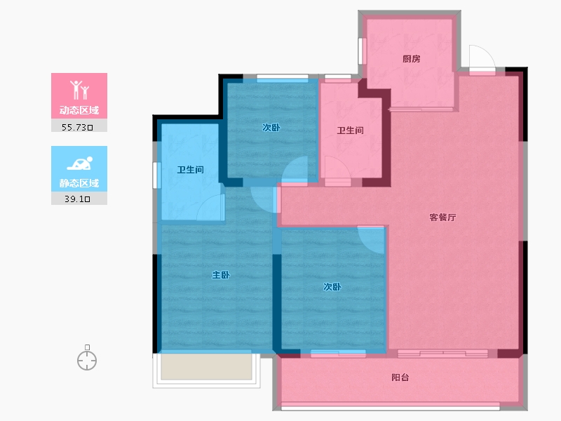 浙江省-宁波市-城投绿城·N30°梦想城-85.00-户型库-动静分区