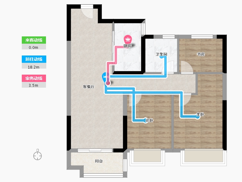 湖北省-武汉市-伟鹏硅谷小镇—期-72.81-户型库-动静线