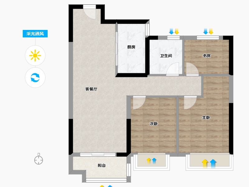 湖北省-武汉市-伟鹏硅谷小镇—期-72.81-户型库-采光通风