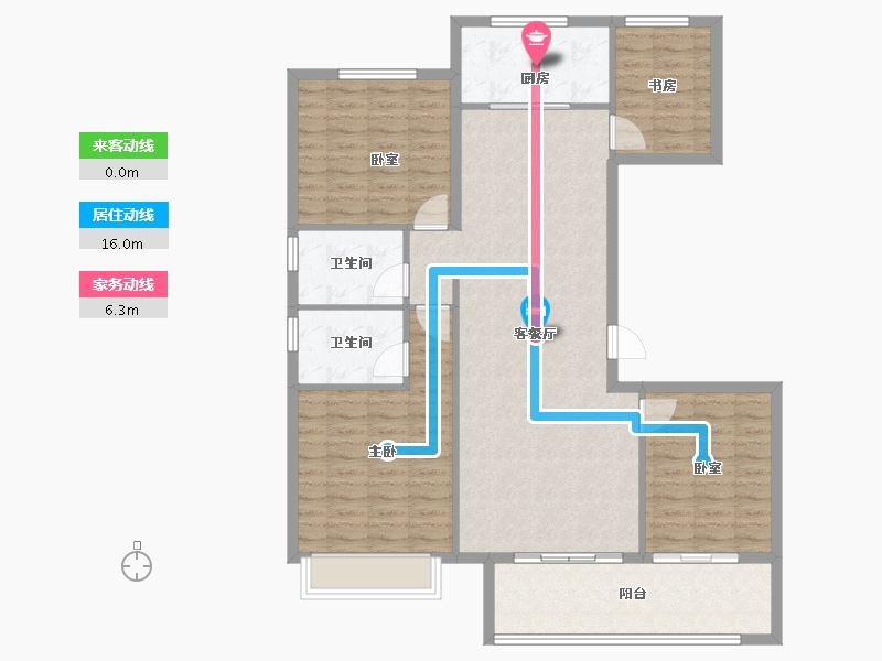 山东省-泰安市-肥城上城郦景-114.09-户型库-动静线