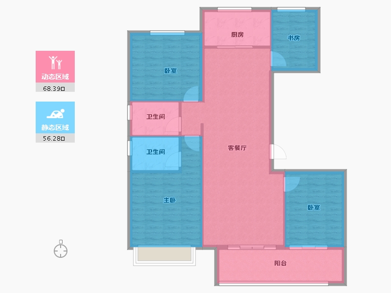 山东省-泰安市-肥城上城郦景-114.09-户型库-动静分区