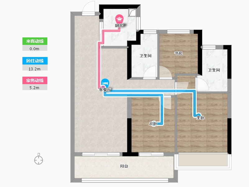 浙江省-湖州市-绿翠芳映轩-76.69-户型库-动静线