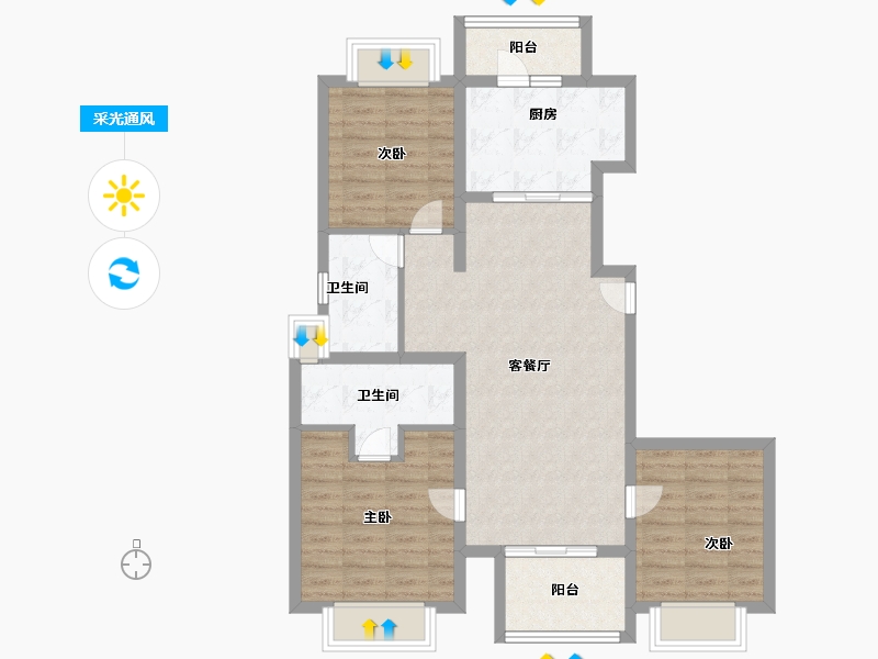 上海-上海市-天安1号-87.00-户型库-采光通风