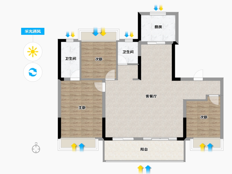 河南省-南阳市-同信府-108.00-户型库-采光通风