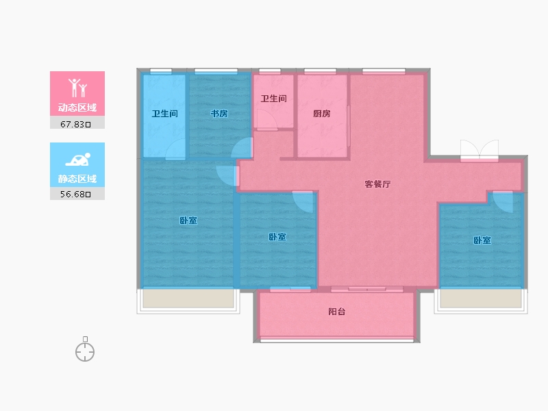 山东省-泰安市-肥城上城郦景-114.03-户型库-动静分区